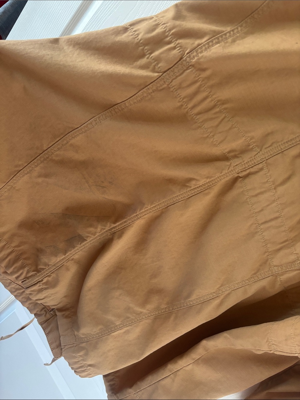 Vintage Lane Bryant Twill Funnel Neck Camel Utility Anorak Coat SZ (26-28W) - Picture 9 of 16